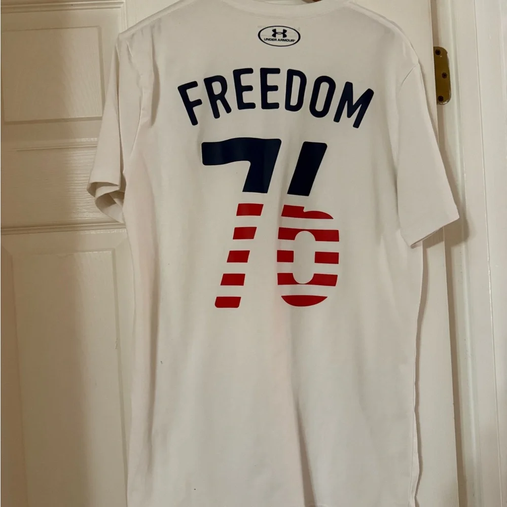 Under Armour White USA T-Shirt - Picture 2 of 3